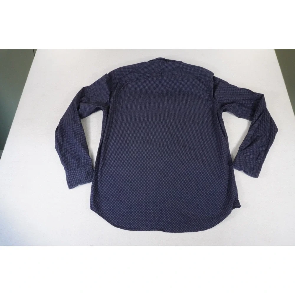Banana Republic Shirt Mens Medium Navy Blue Polka Dot Camden Fit Button Down